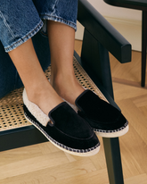 Mocassini Espadrillas<br />in Velluto di Seta con Faux Fur - Collezione Donna | 