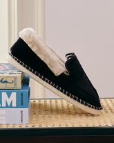 Mocassini Espadrillas<br />in Velluto di Seta con Faux Fur - Collezione Donna | 