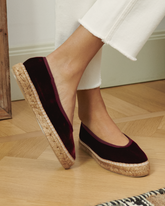 Silk Velvet Flat Ballerina - Women's Collection | 