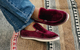 Mocassini Espadrillas<br />in Velluto di Seta con Faux Fur - Mocassini | 