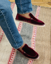 Mocassini Espadrillas<br />in Velluto di Seta con Faux Fur - Scarpe Uomo | 