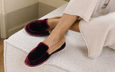 Silk Velvet With Faux Fur Loafers Espadrilles - Women’s Loafers | 