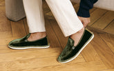 Silk Velvet With Faux Fur Loafers Espadrilles - June Promo | 