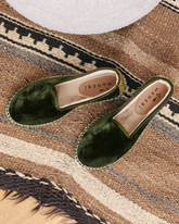 Silk Velvet Flat Espadrilles With Fur | 