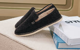 Recycled Felt With Faux Fur Loafers Espadrilles - FAUX FUR FOR EVERYONE | 