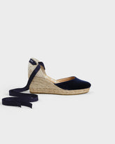 Velvet Low Wedge Espadrilles - Women's Shoes | 