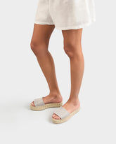 Metallic Weaving Double Sole Slides - Women's Shoes | 