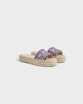Raffia Pattern Double Sole Slides - Women's Shoes | 