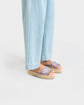 Raffia Pattern Double Sole Slides - Women's Shoes | 