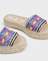 Raffia Pattern Double Sole Slides | 
