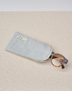 Eyewear Case - Embroidered Label With Logo - Light Blue