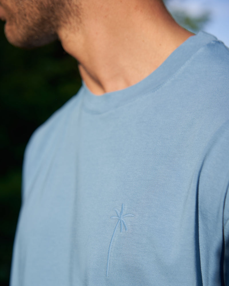 Jersey L. A. T-Shirt - Embroidered Palm Indigo & Maxi Palm Indigo