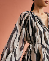 Printed Cotton Silk Voile<br />Minorca Dress - Women’s Clothing | 