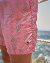 Printed Ikat With Palm Swim Shorts | 