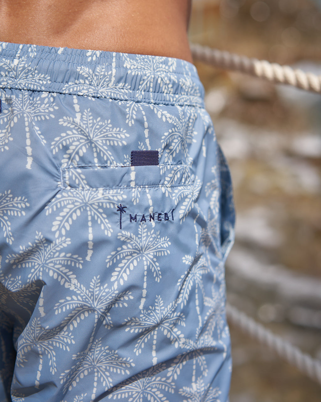 Swim Shorts - Printed Recycled Ultra Light - Indigo W White Palms