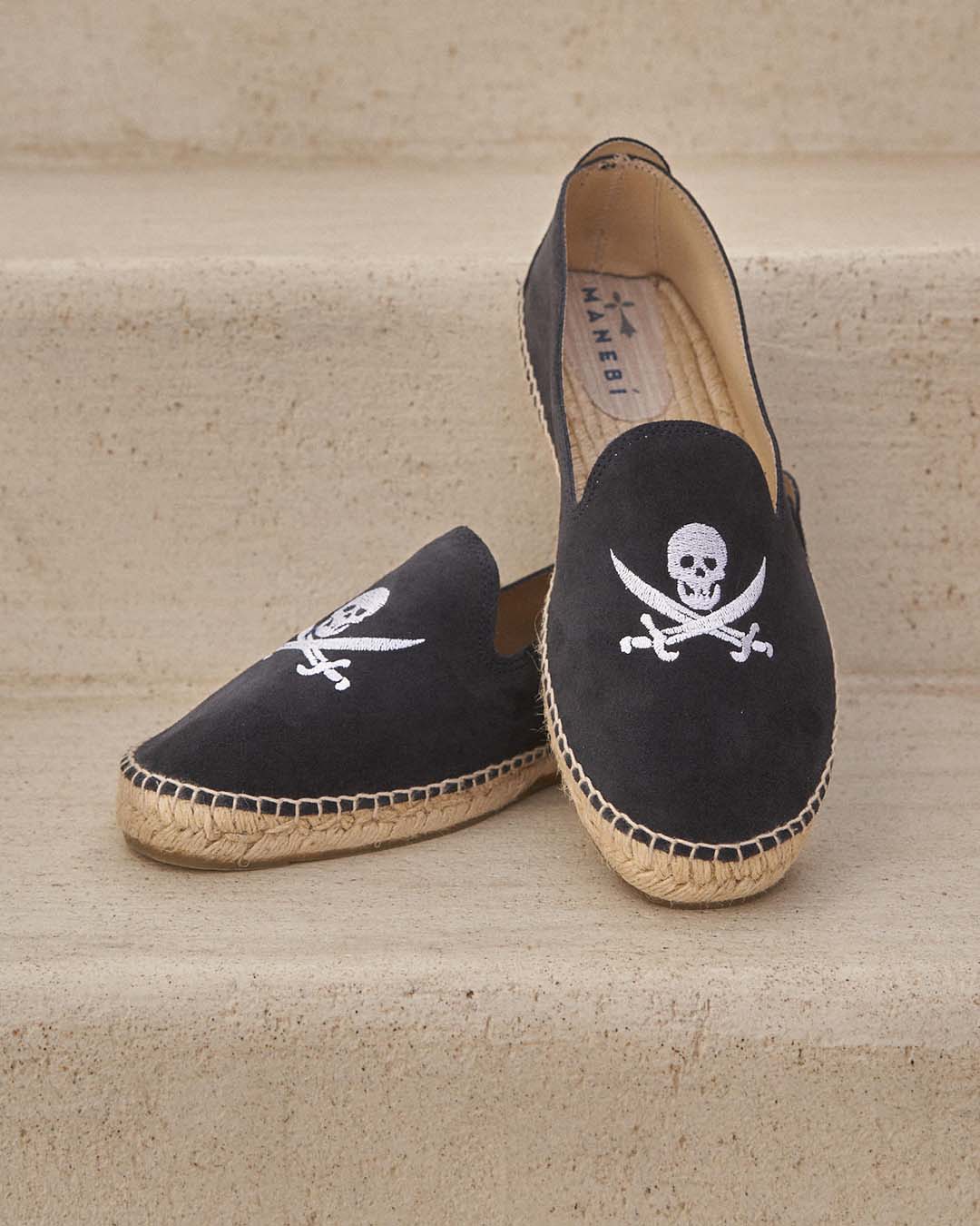 Espadrilles - Palm Springs - Patriot Blue with White Skull