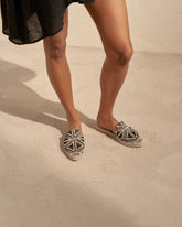 Raffia Pattern Mules - Women’s Shoes | 