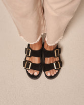 Suede With Faux Fur Nordic Sandals With Fur | 