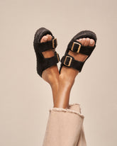 Suede With Faux Fur Nordic Sandals With Fur | 