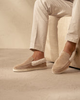 Suede With Faux Fur Loafers Espadrilles - Summer Holiday Promo | 