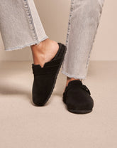 Suede With Faux Fur Clog Mules With Fur - Collezione Faux Fur Donna | 