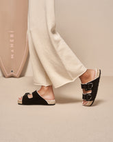 Suede With Faux Fur Nordic Sandals With Fur - Summer Holiday Promo | 