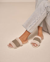 Suede With Faux Fur Flat Sandals With Fur - FAUX FUR FOR EVERYONE | 