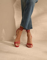 Savana Leather Braided Heels - Women’s Sandals | 