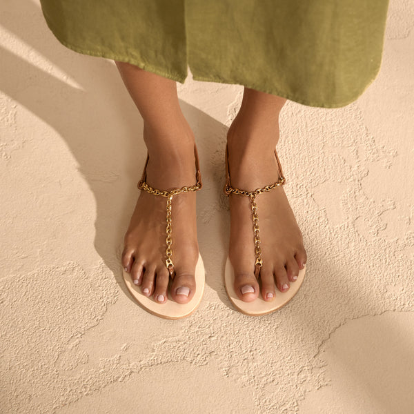 Buy Gold Flat Sandals for Women by Mochi Online | Ajio.com