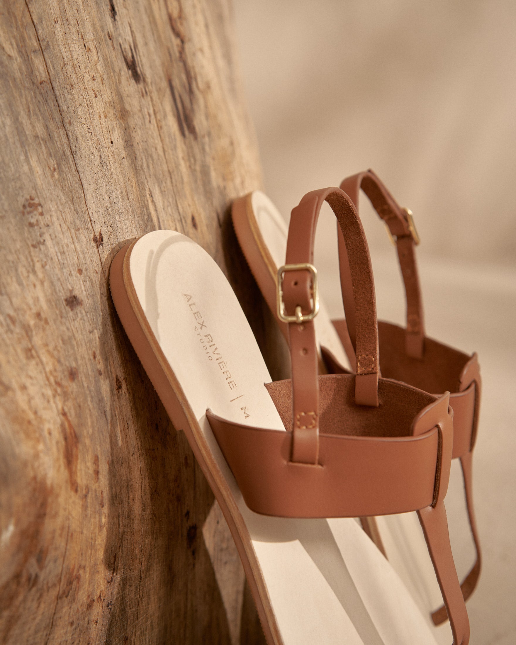 Ana Leather Sandals - Tan