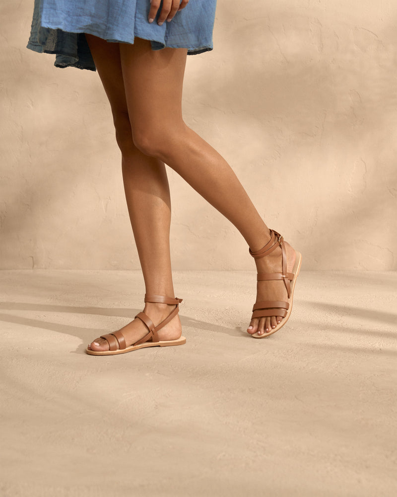 Mika Leather Sandals - Gladiator - Tan