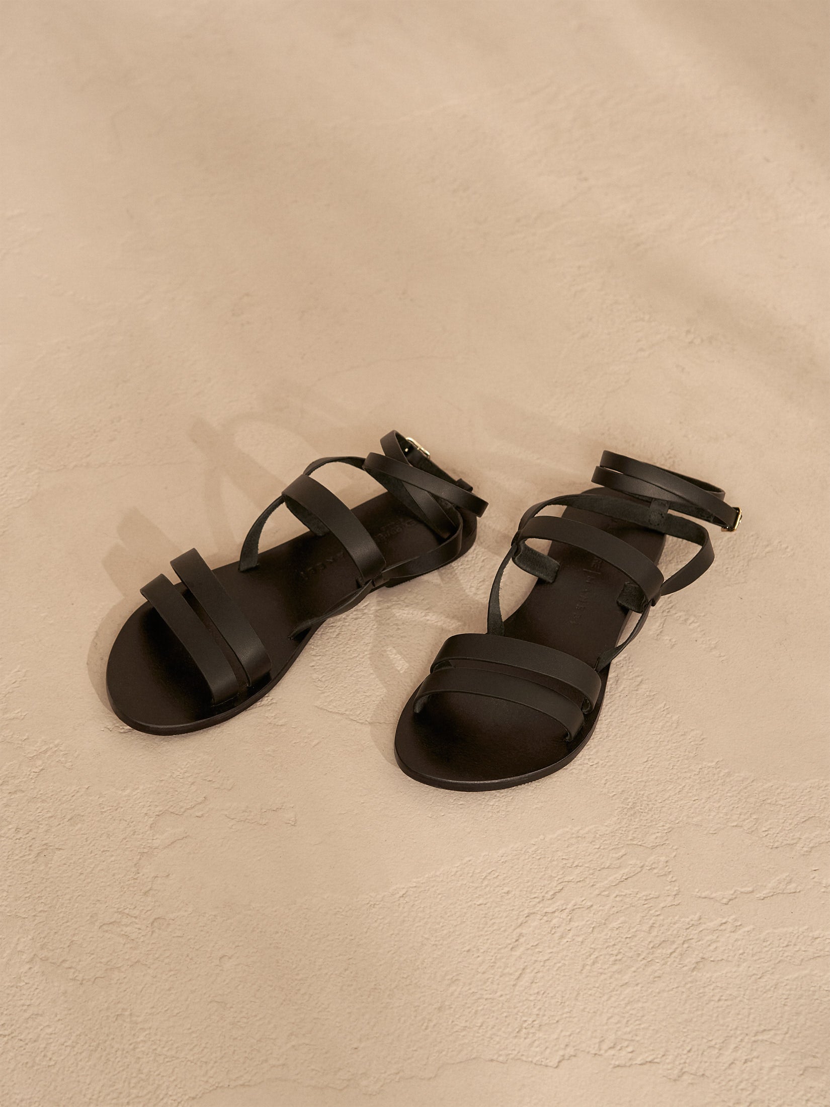 Mika Leather Sandals - Black