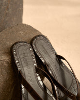 Tania Croco Embossed<br />Leather Sandals - All | 