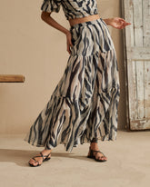 Printed Silk Cotton Cotton<br />Voile Recife Skirt | 