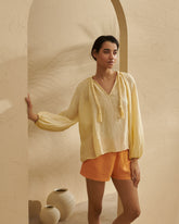 Linen Gauze Mykonos Shirt - Women’s Clothing | 