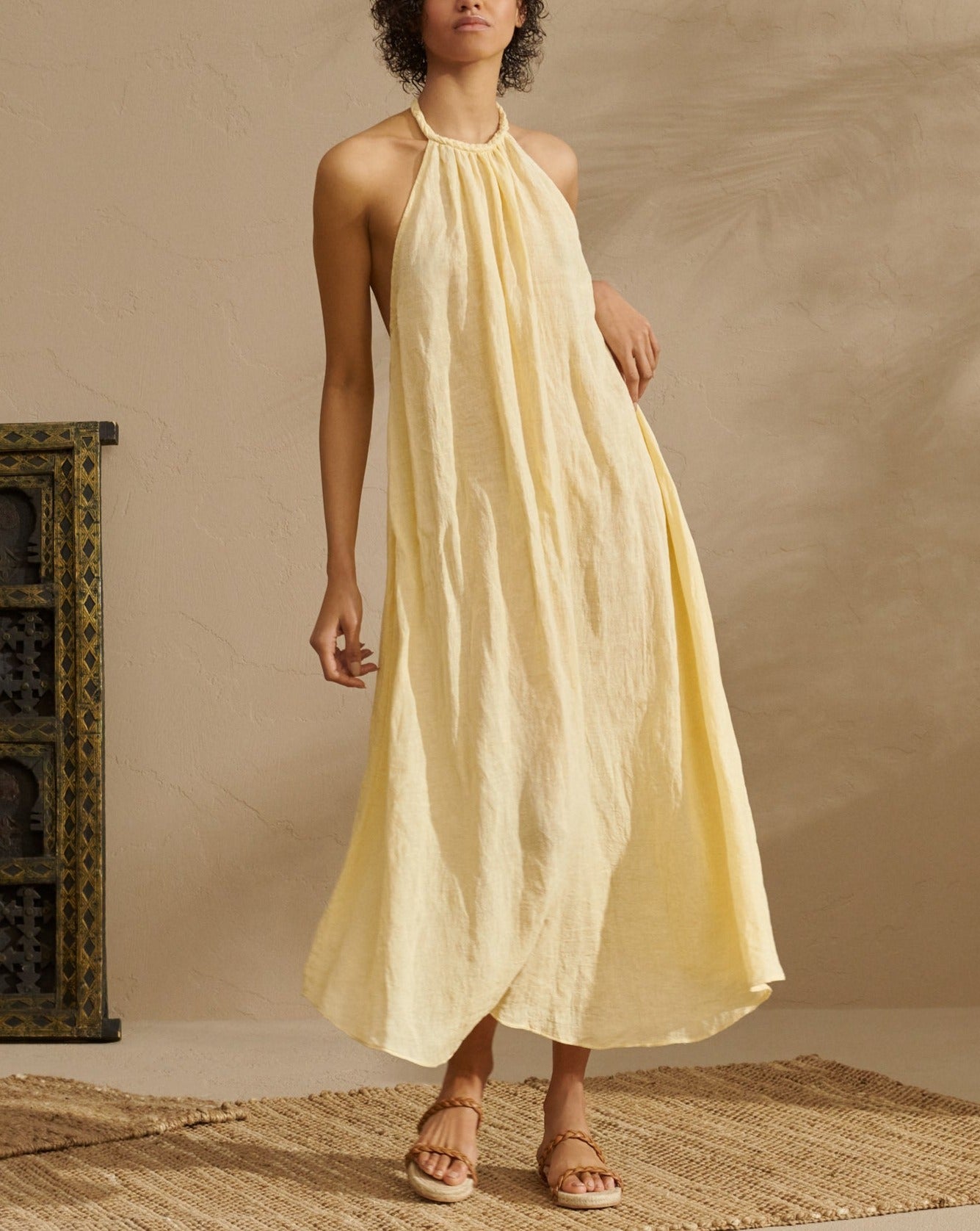 Linen Gauze Tulum Dress - Inca Cream