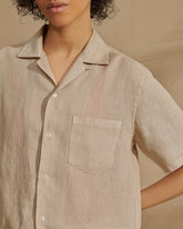 Washed Linen Havana<br />Camp-Collar Shirt - New Arrivals | 