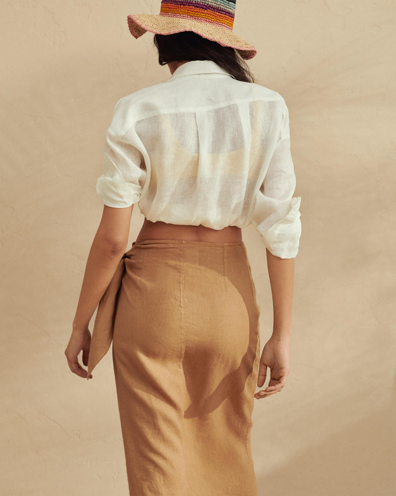 Linen Lencois Skirt - Brown Sugar