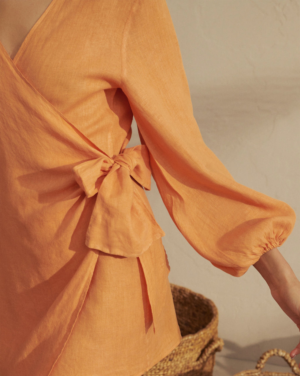 Linen Biarritz Dress - Orange