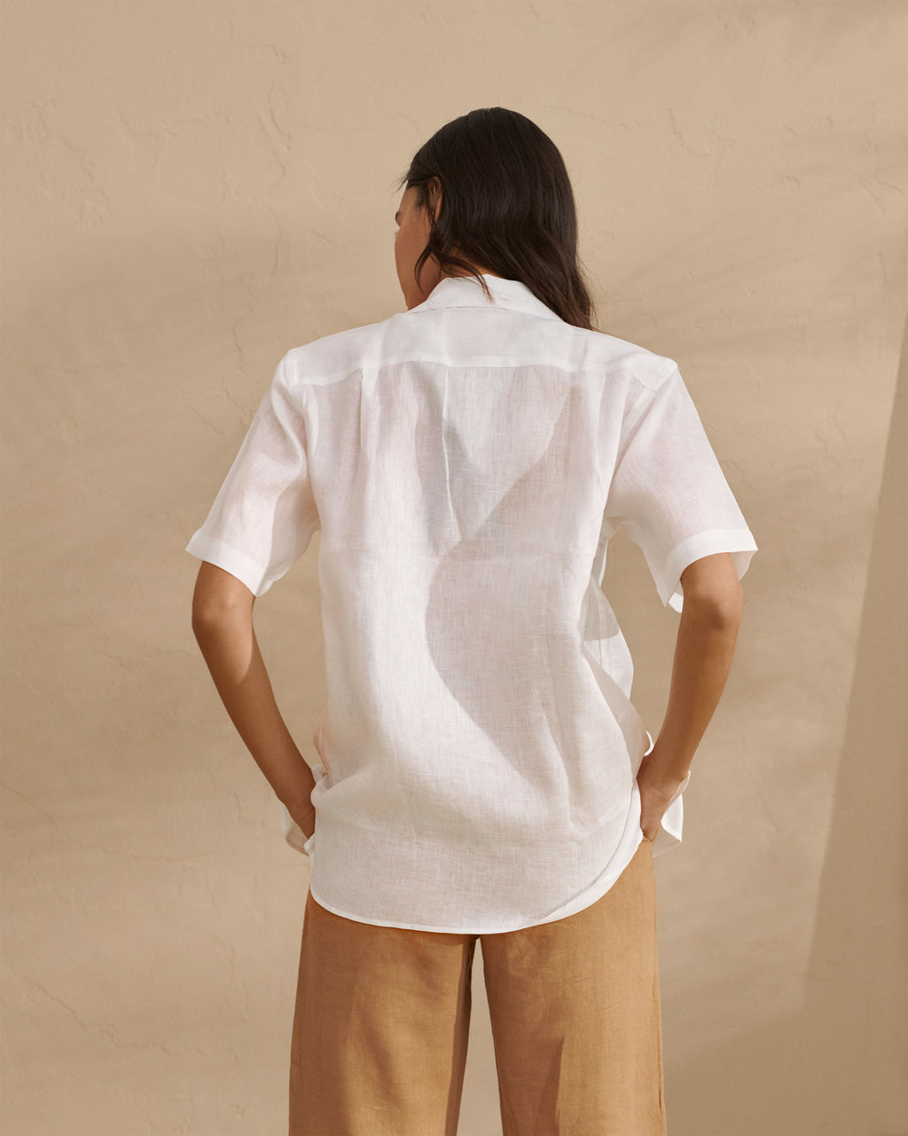 Havana - Bowling Linen Shirt - White