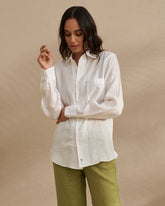 Linen Panama Shirt - Women’s Tops & Shirts | 