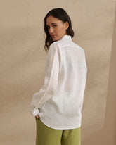 Linen Panama Shirt - Women’s Tops & Shirts | 