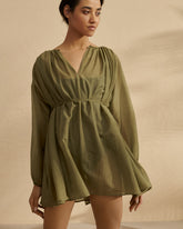 Silk Cotton Voile<br />Minorca Dress - Women’s Clothing | 
