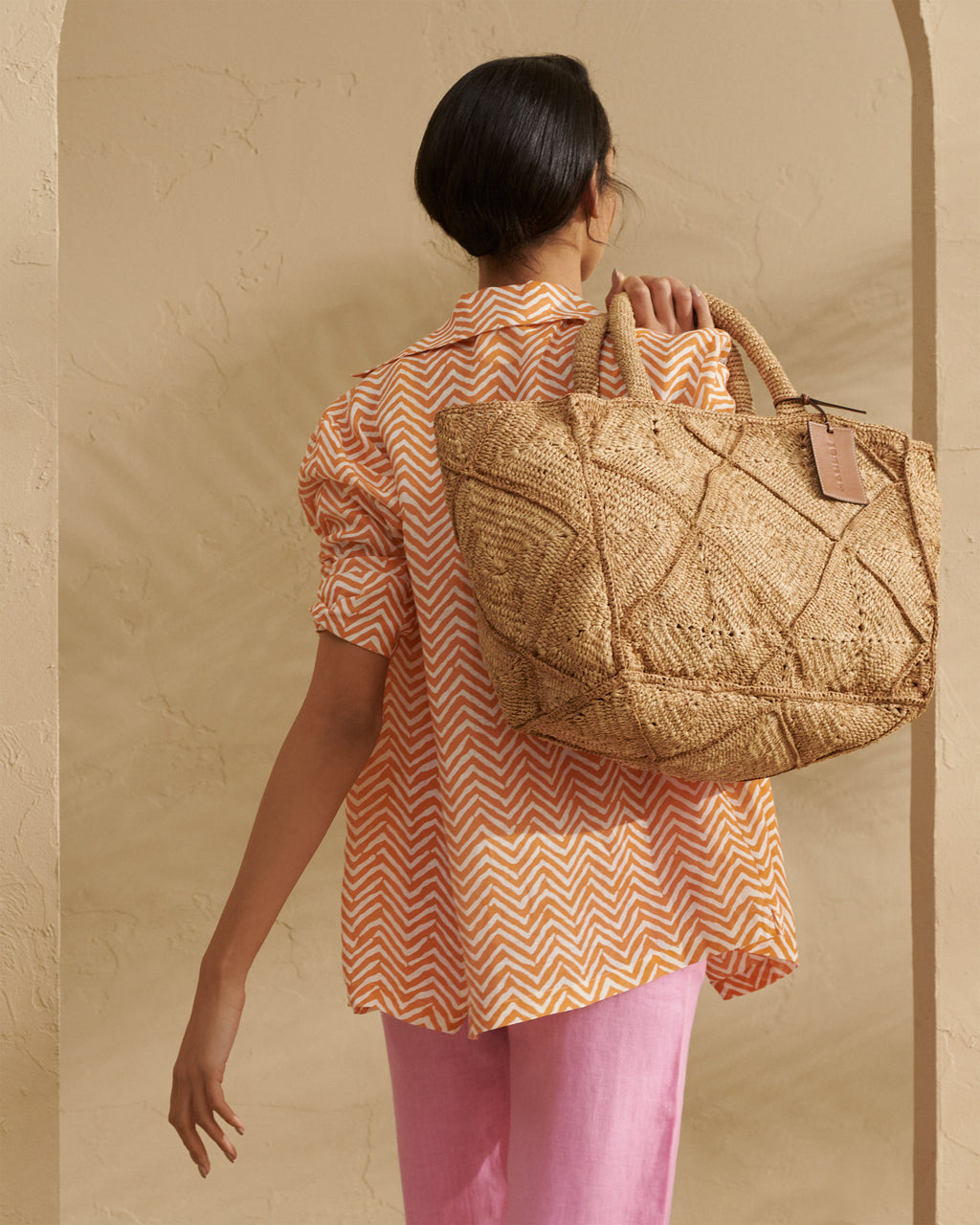 Sunset Bag - Tan Crochet - Large