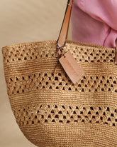Weaving Raffia & Leather Basket Bag - Cyber Monday Women | 
