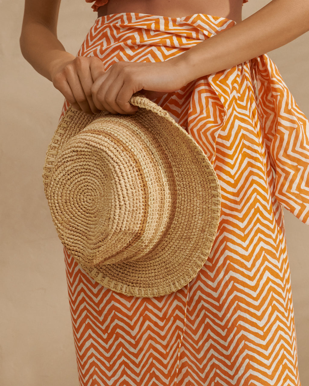 Panama Hat - Striped - Tan Mix