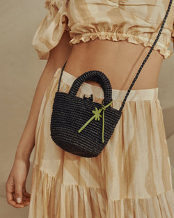 Raffia Summer Bag Mini - Black