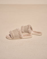 Organic Hemp With Faux Fur Flat Sandals With Fur - Sandals | 