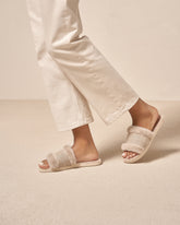 Organic Hemp With Faux Fur Flat Sandals With Fur - Promo Summer Holiday | 