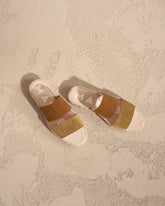 Suede Double Sole<br />Two Bands Sandals | 